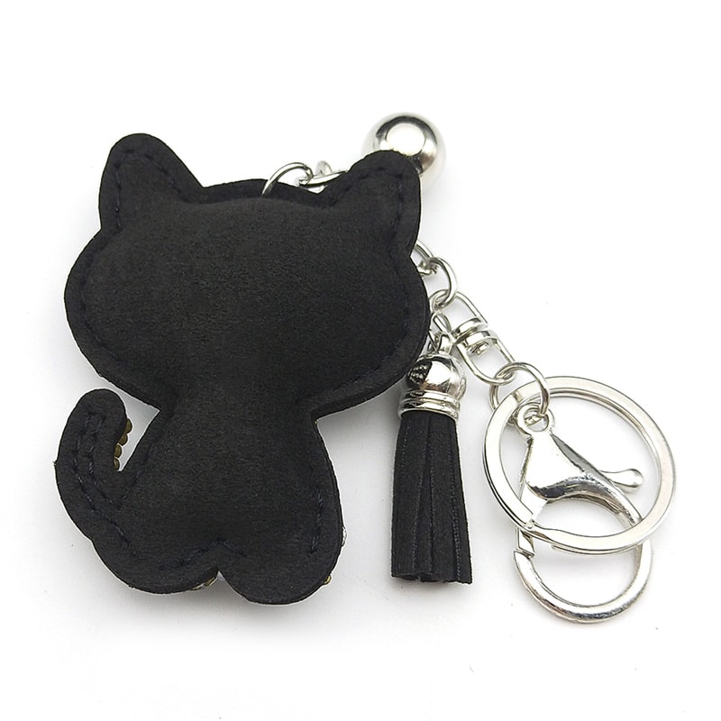 Black Cute Kitty Bowknot Keychain Stylish Cat Keychain