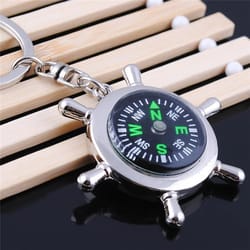 compass keychain stylish engraved keyring for men & women