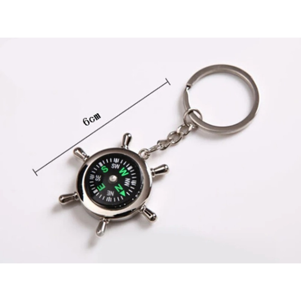 Compass Keychain Stylish Engraved Keyring for Men & Women