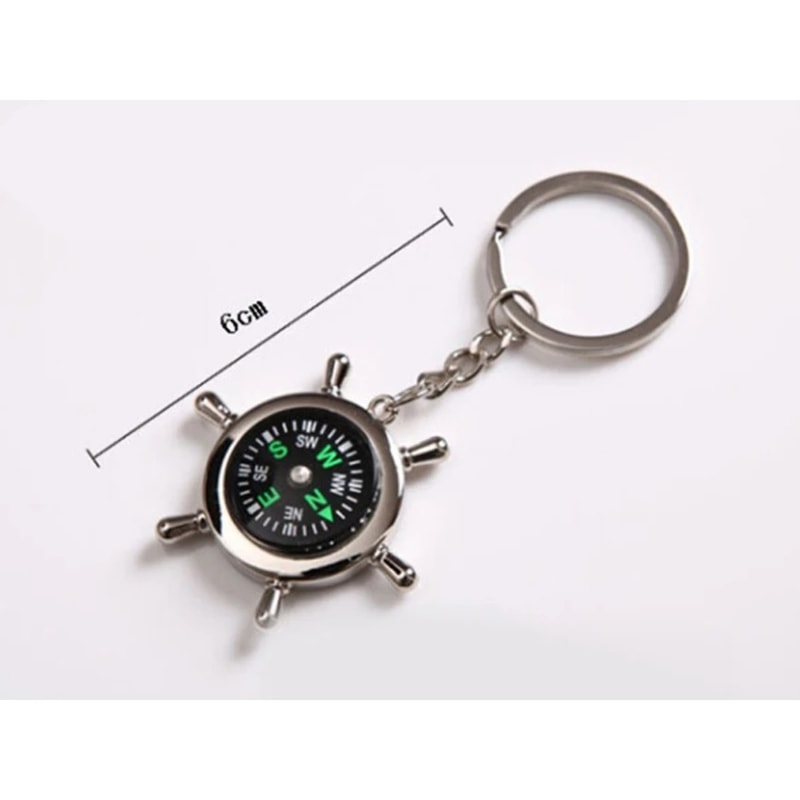 Compass Keychain Stylish Engraved Keyring for Men & Women