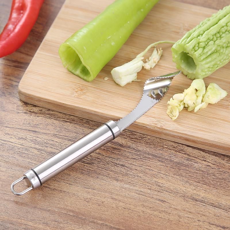 Stainless Steel Pepper Vegetable Corer Zucchini Cucumber Remover 0