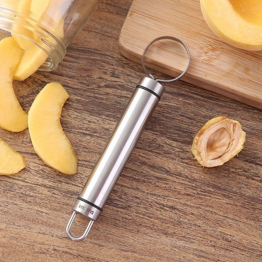 Premium Stainless Steel Fruit Pitter Core Remover Peach Apple Pear Tool 0