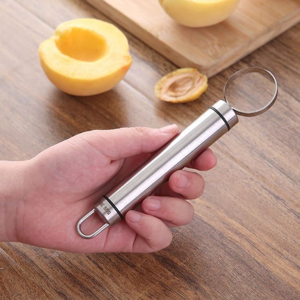 Premium Stainless Steel Fruit Pitter Core Remover Peach Apple Pear Tool 1