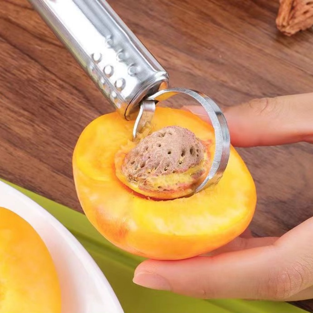 Premium Stainless Steel Fruit Pitter Core Remover Peach Apple Pear Tool 2