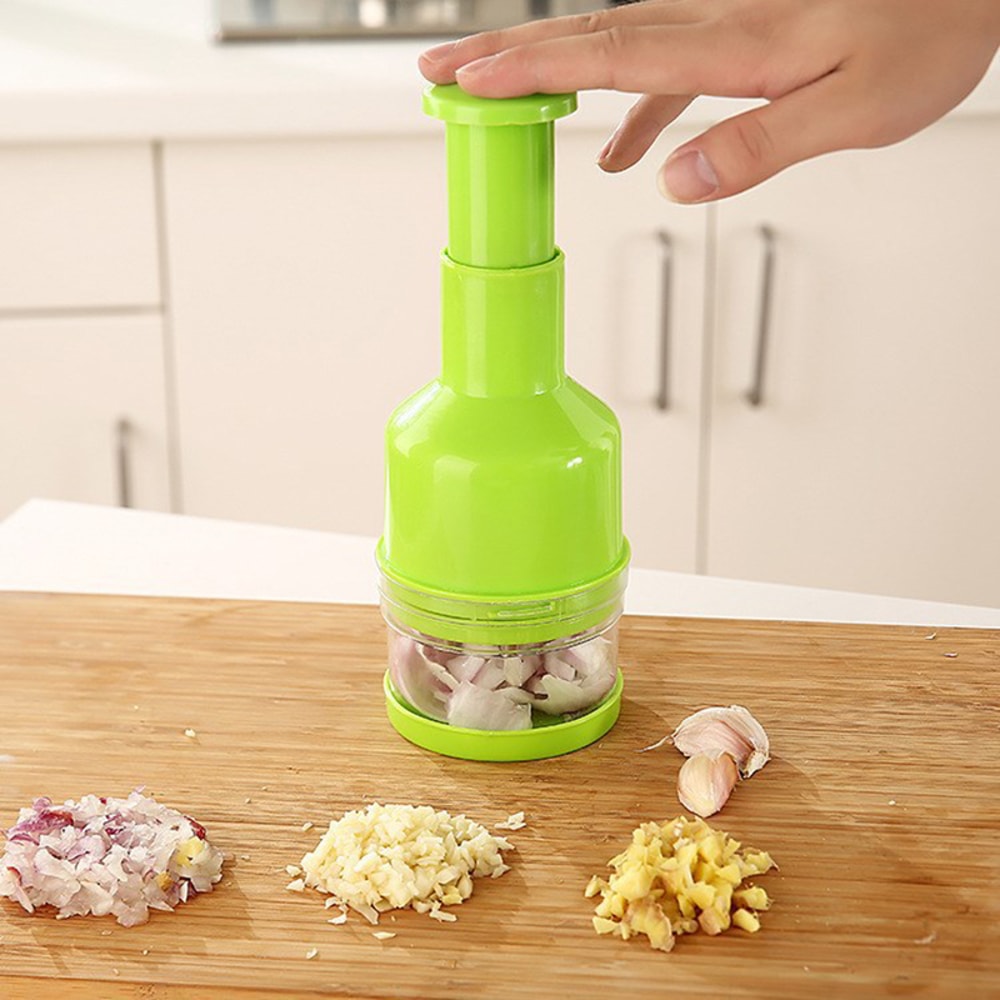 Stainless Steel Hand Press Vegetable Chopper Garlic Ginger Cutter 2