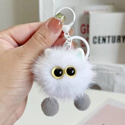 cute kitten plush keychain for women soft bag charm & kawaii gift