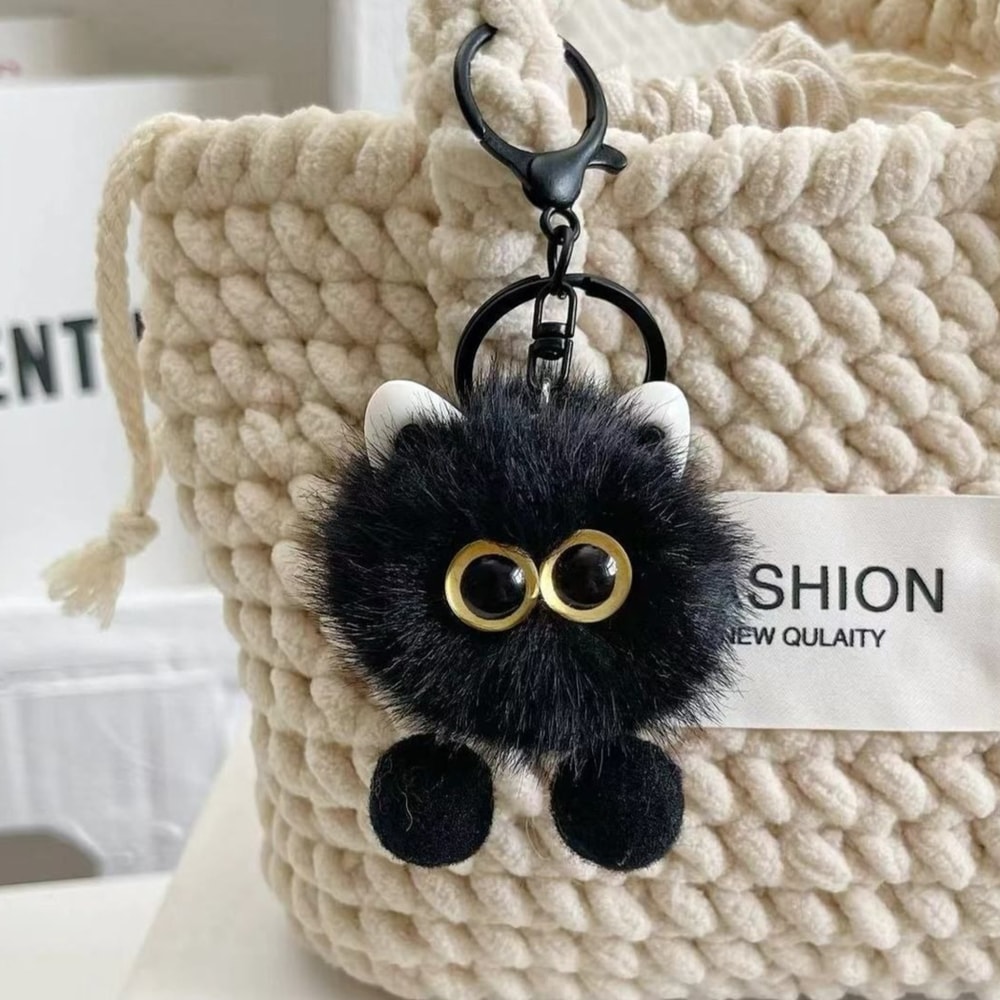 Cute Kitten Plush Keychain For Women Soft Bag Charm Kawaii Gift 1