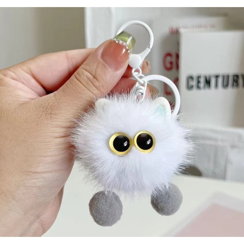 Cute Kitten Plush Keychain For Women Soft Bag Charm Kawaii Gift 4
