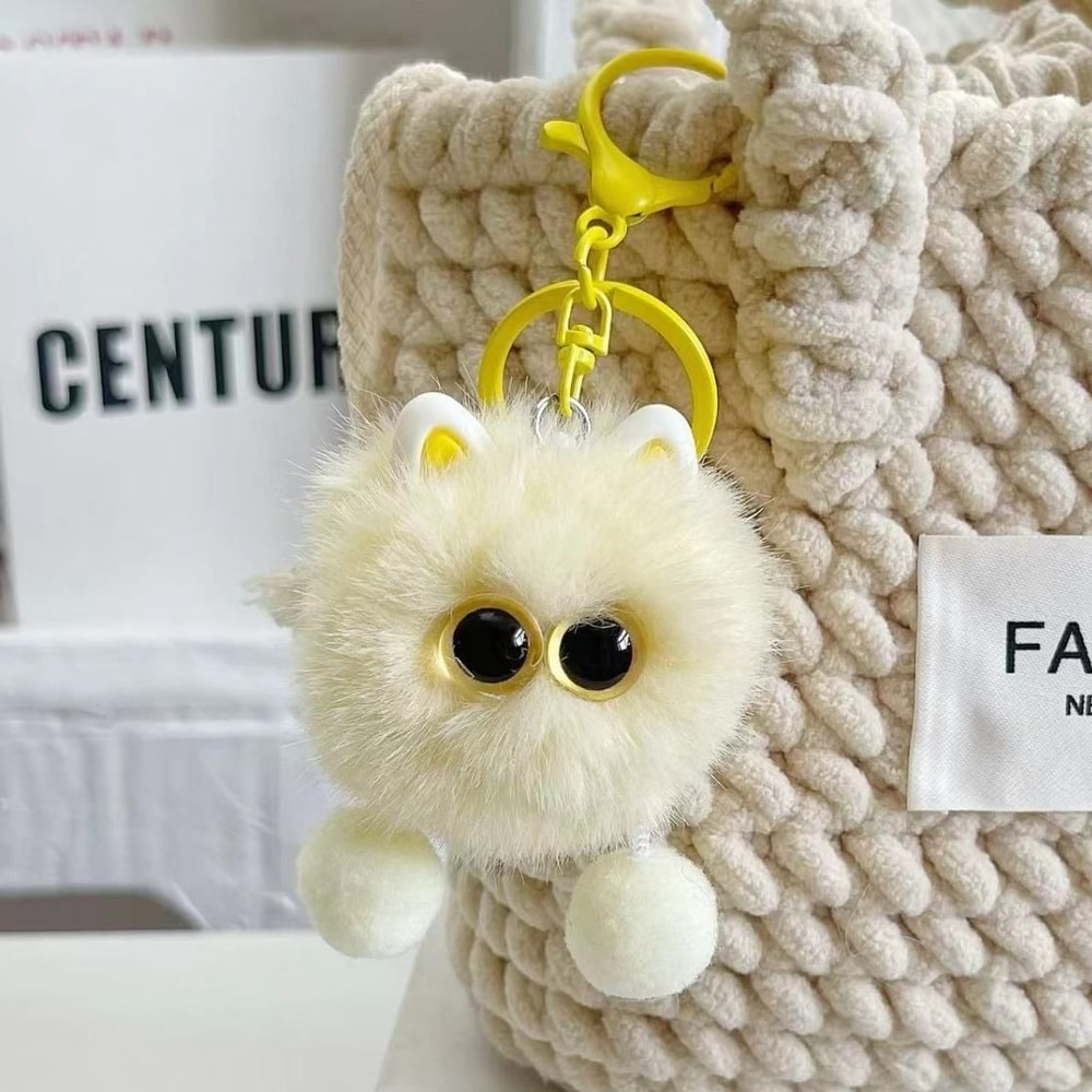 Cute Kitten Plush Keychain For Women Soft Bag Charm Kawaii Gift 3