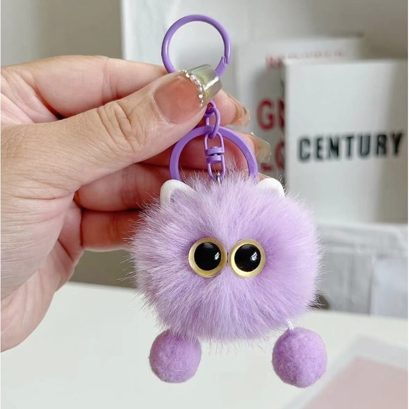 Cute Kitten Plush Keychain For Women Soft Bag Charm Kawaii Gift 6