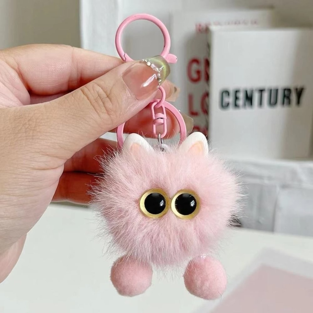 Cute Kitten Plush Keychain For Women Soft Bag Charm Kawaii Gift 5