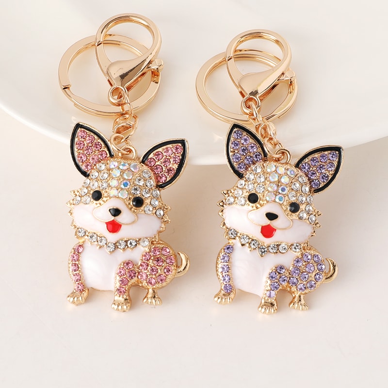 Keychain Handbag Pendant for Women Cute Dog Gift