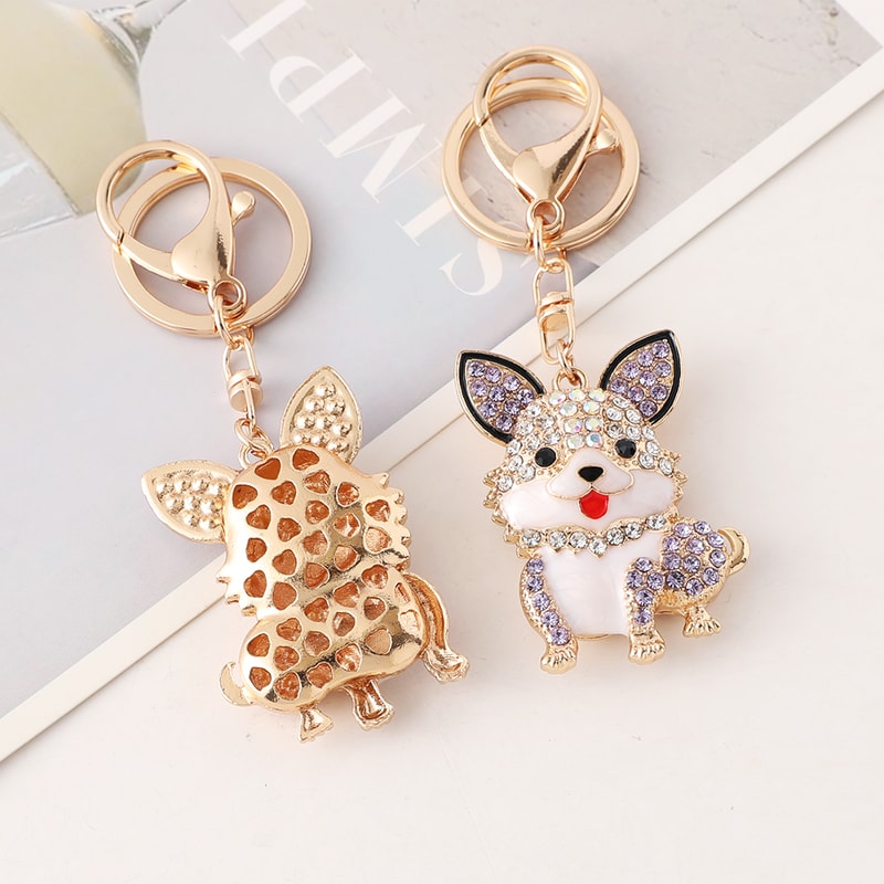 Keychain Handbag Pendant for Women Cute Dog Gift