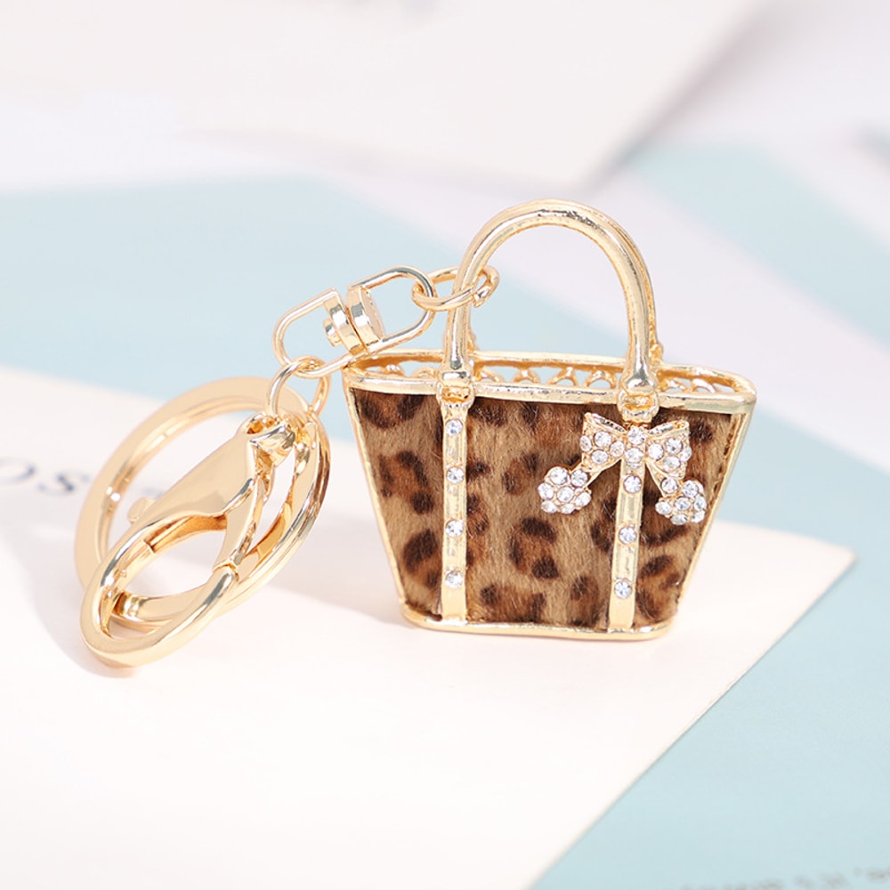 Stylish Leopard Print Bag Keychain Cute Car & Gift Pendant