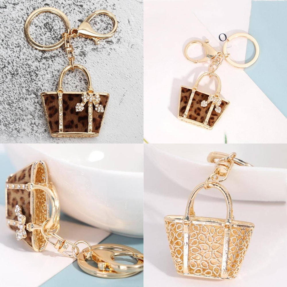 Stylish Leopard Print Bag Keychain Cute Car & Gift Pendant