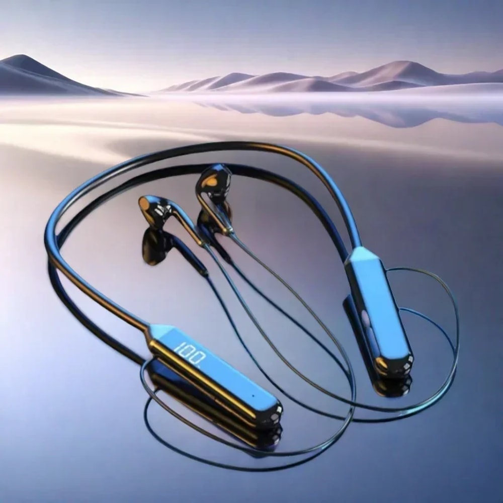 Premium Wireless Neckband Headphones Waterproof Bluetooth Earphones With Mic Stereo Sound 1