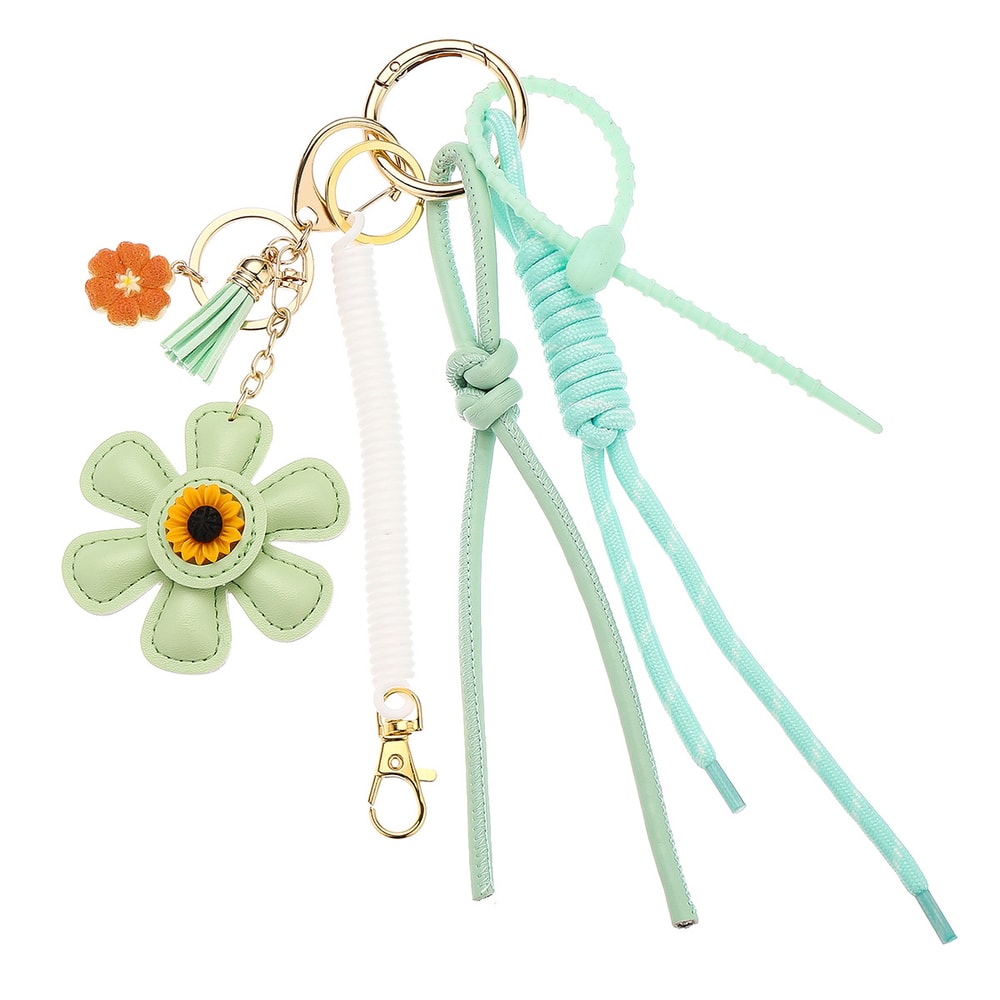 Leather Sunflower Bag Charm Keychain For Women Fashion Accessory Gift 6