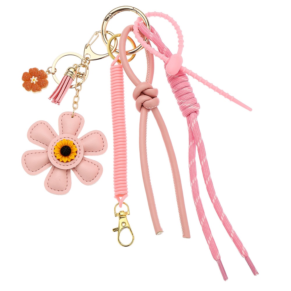 Leather Sunflower Bag Charm Keychain For Women Fashion Accessory Gift 8