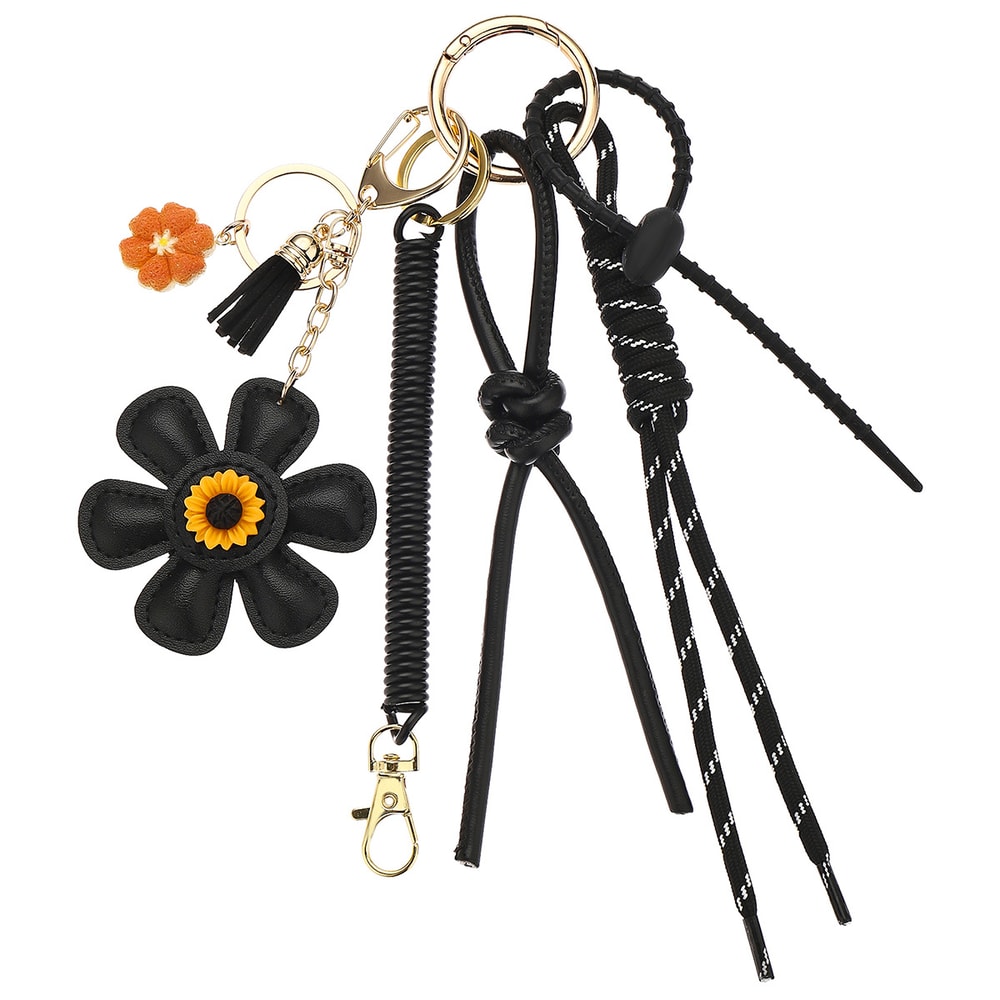 Leather Sunflower Bag Charm Keychain For Women Fashion Accessory Gift 7