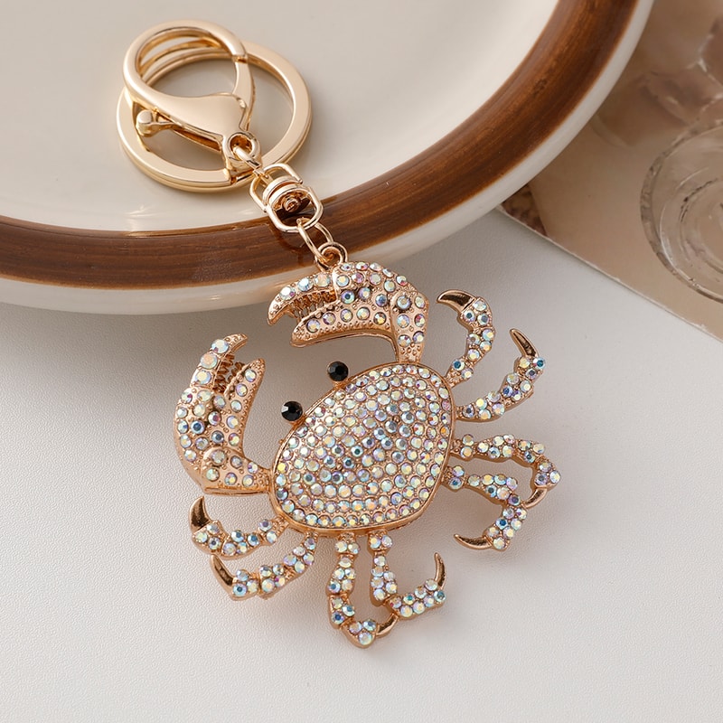 Crystal Crab Keychain Sparkling Beach Souvenir Gift 8