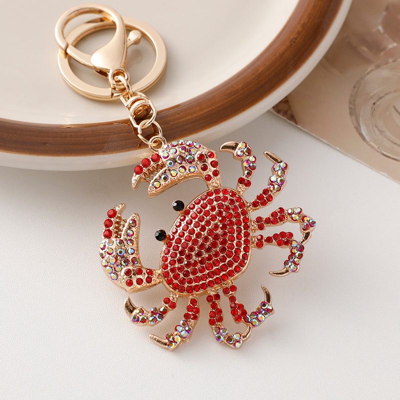 Crystal Crab Keychain Sparkling Beach Souvenir Gift 7