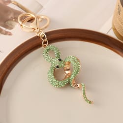 premium crystal snake keychain rhinestone bag pendant & handbag accessory