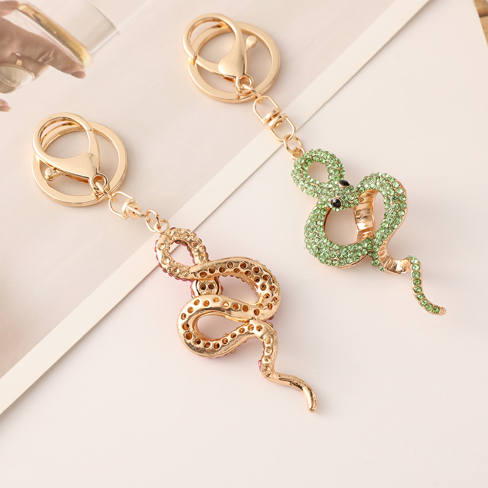 Premium Crystal Snake Keychain Rhinestone Bag Pendant Handbag Accessory 1