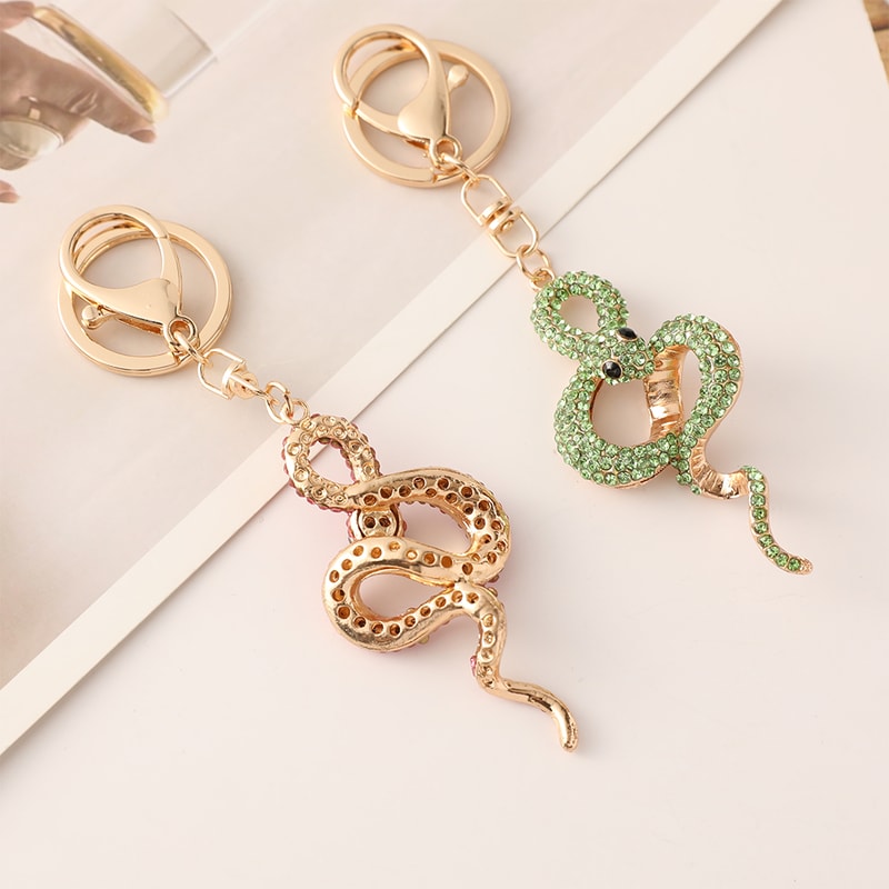 Premium Crystal Snake Keychain Rhinestone Bag Pendant Handbag Accessory 1