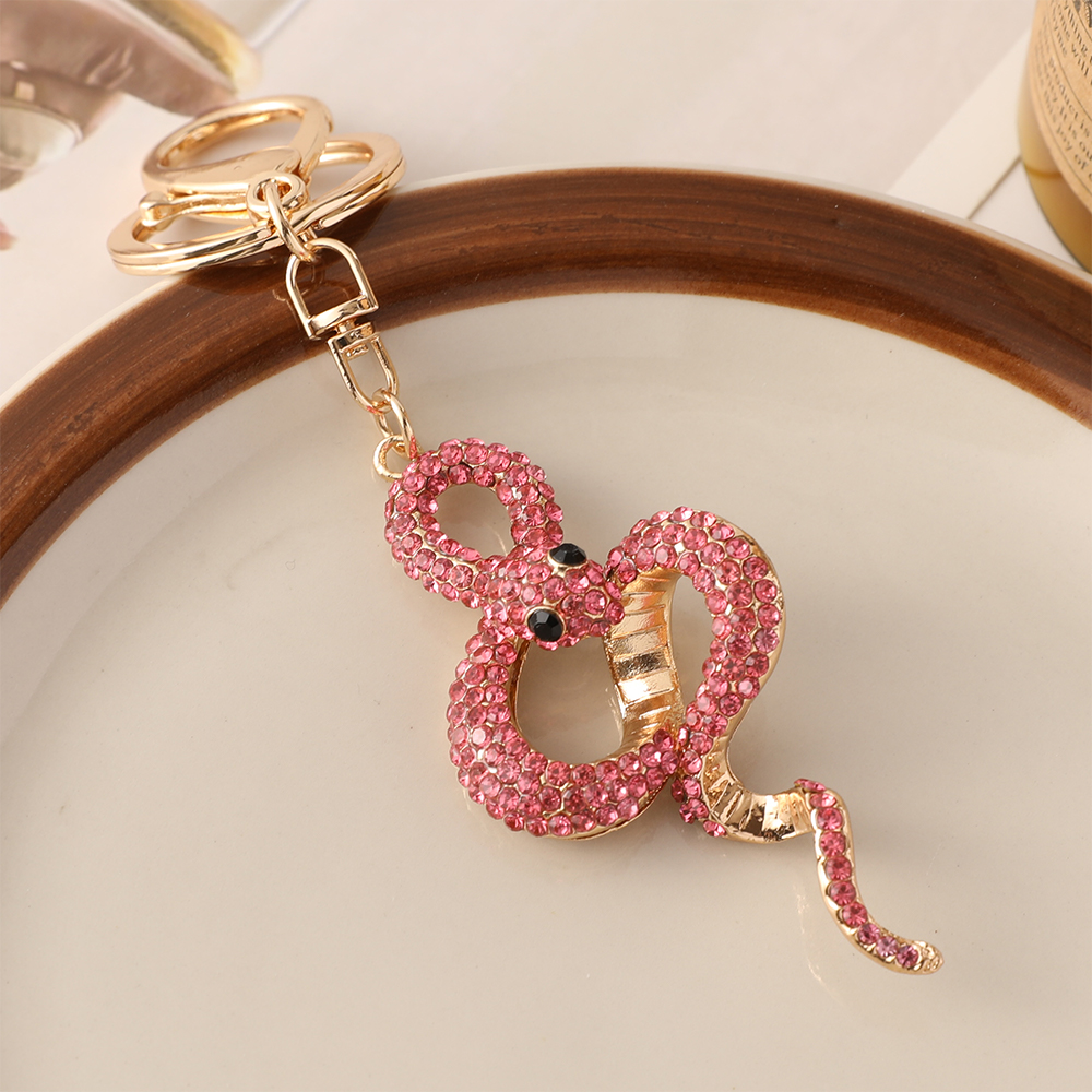 Premium Crystal Snake Keychain Rhinestone Bag Pendant Handbag Accessory 5