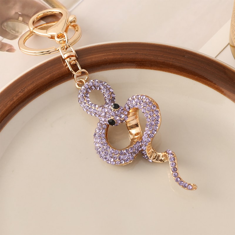 Premium Crystal Snake Keychain Rhinestone Bag Pendant Handbag Accessory 6