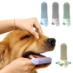 premium silicone pet toothbrush for cats & dogs soft tartar removal dental care brush