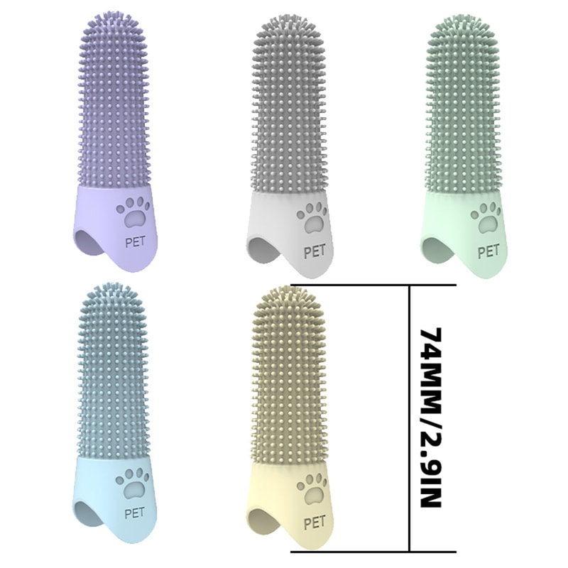 Premium Silicone Pet Toothbrush For Cats Dogs Soft Tartar Removal Dental Care Brush 1