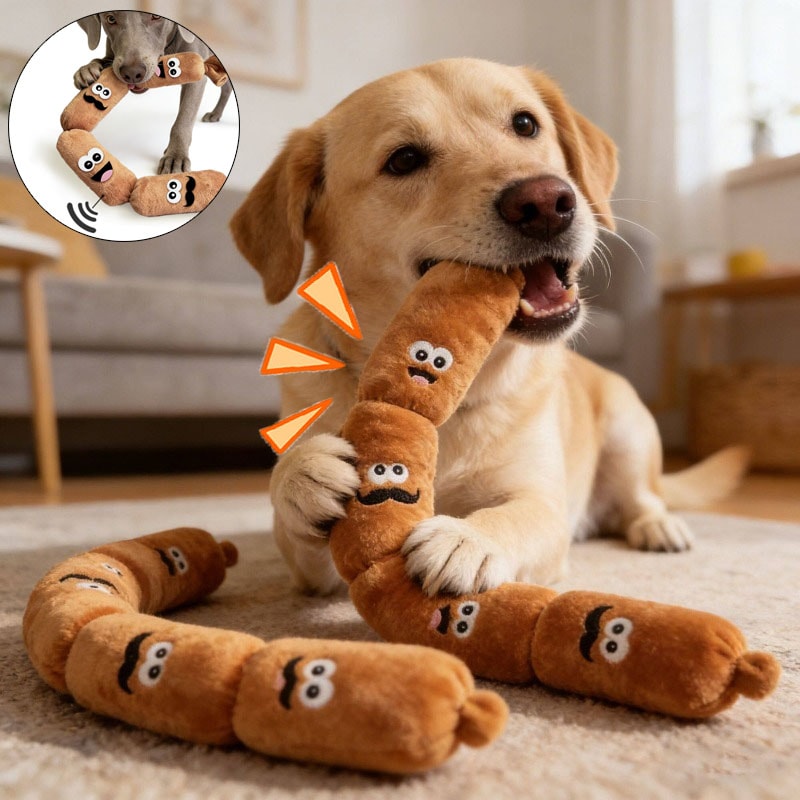 Durable Squeaky Dog Chew Toy Teeth Cleaning Puppy Molar Toy