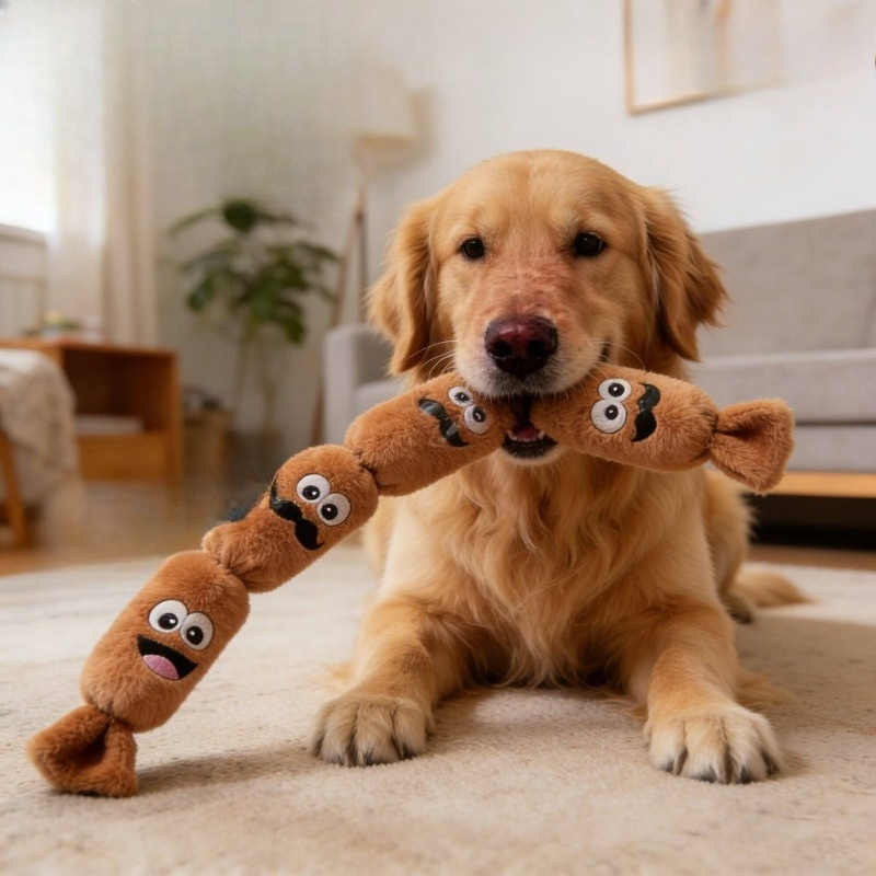 Durable Squeaky Dog Chew Toy Teeth Cleaning Puppy Molar Toy
