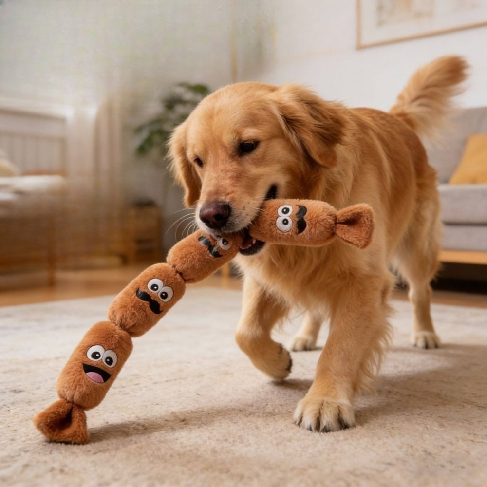 Durable Squeaky Dog Chew Toy Teeth Cleaning Puppy Molar Toy