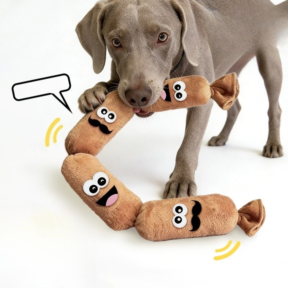 Durable Squeaky Dog Chew Toy Teeth Cleaning Puppy Molar Toy