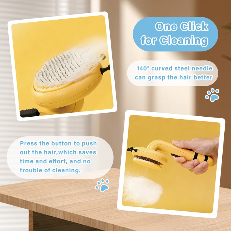 Ultimate Dog Hair Remover Grooming Brush & Self Cleaning Pet Grooming Comb for Long & Short Coats