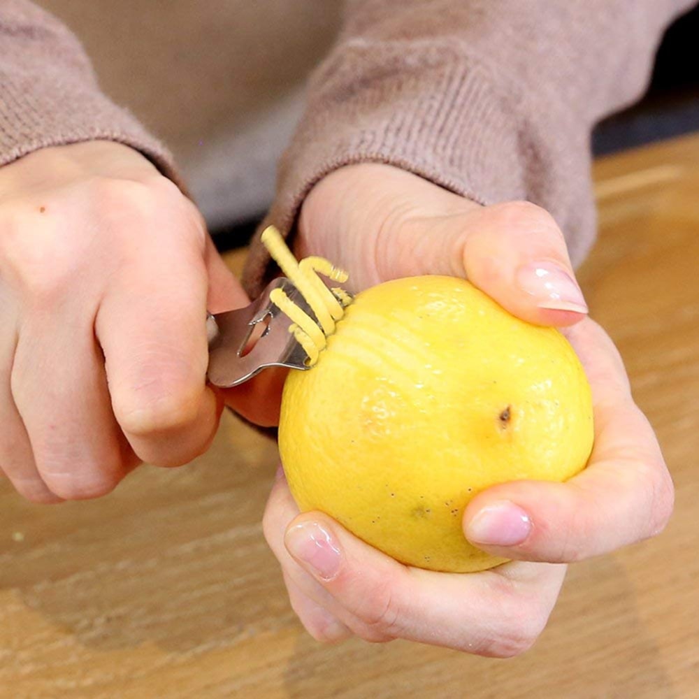 Premium Stainless Steel Citrus Zester Grater with Channel Knife & Hanging Loop