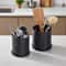 Premium Black Stainless Steel Cutlery Holder Large Kitchen Utensil Organizer For Knives Forks Chop 0