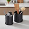 Premium Black Stainless Steel Cutlery Holder Large Kitchen Utensil Organizer For Knives Forks Chop 0