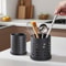 Premium Black Stainless Steel Cutlery Holder Large Kitchen Utensil Organizer For Knives Forks Chop 1