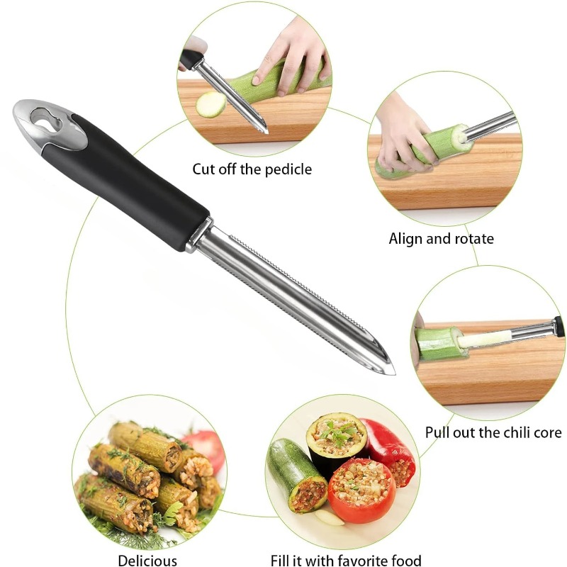 Premium Chili Vegetable Corer Stainless Steel Kitchen Tool 2