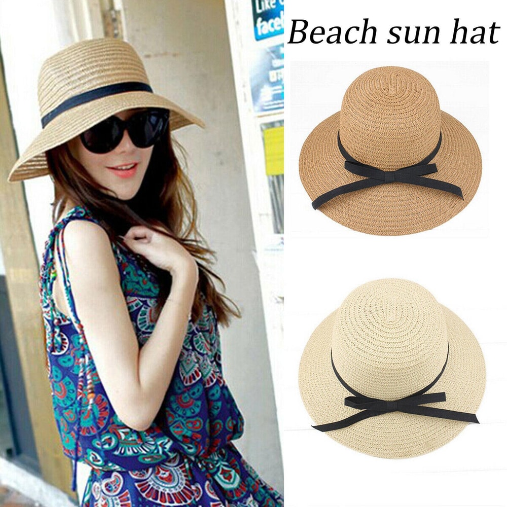 Luxury Foldable Straw Sun Hat For Women Wide Brim Beach Hat 2