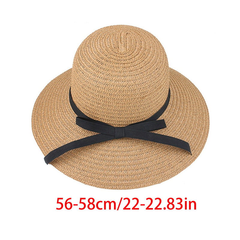 Luxury Foldable Straw Sun Hat For Women Wide Brim Beach Hat 5