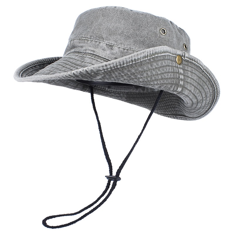 Breathable Cotton Bucket Hat With Wide Brim UV Protection Hat 0