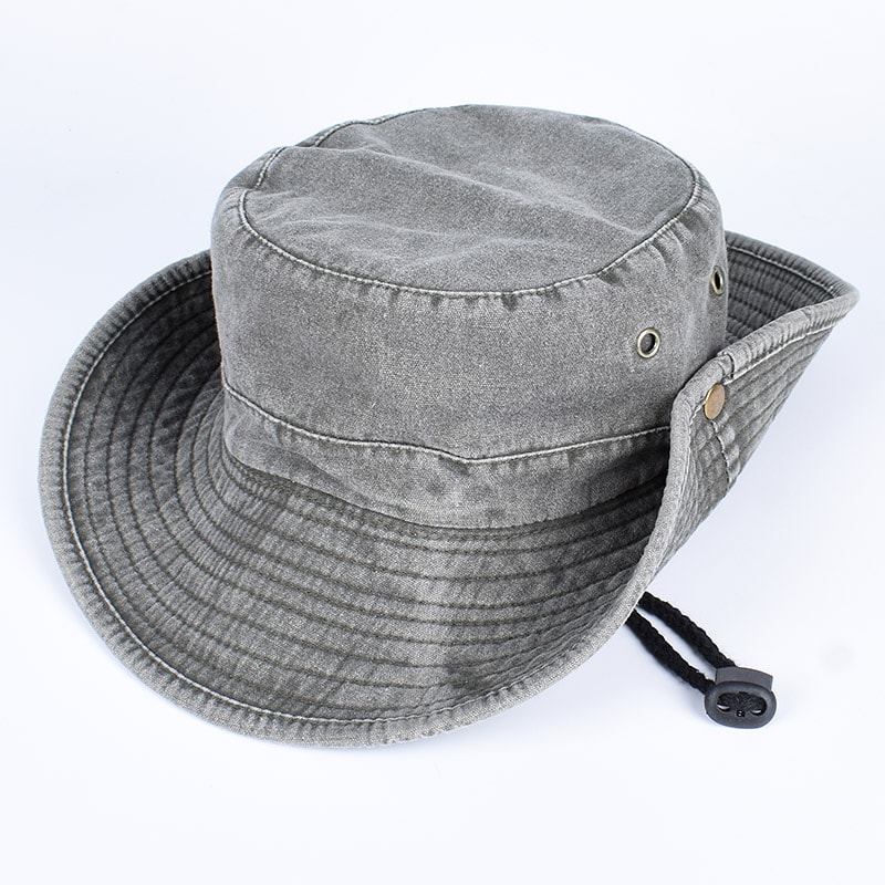 Breathable Cotton Bucket Hat With Wide Brim UV Protection Hat 3
