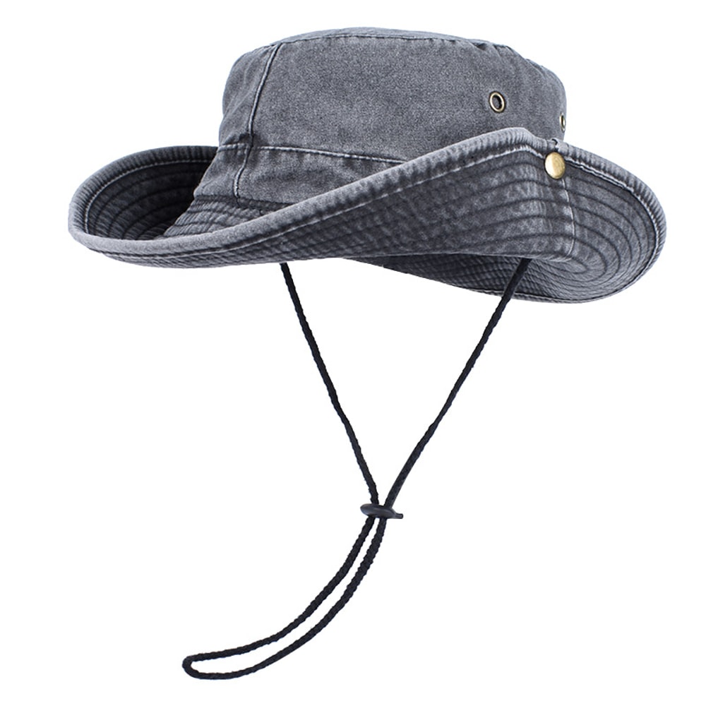 Breathable Cotton Bucket Hat With Wide Brim UV Protection Hat 6