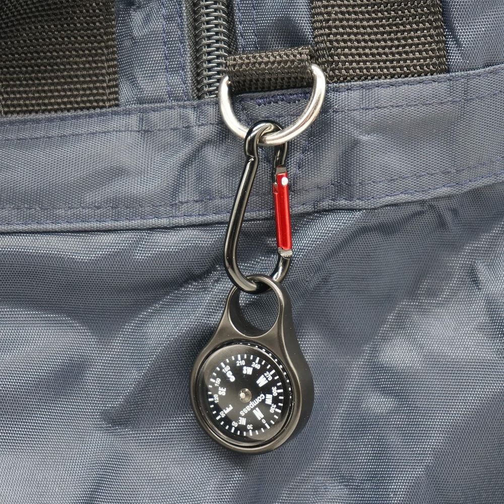 Mini Carabiner Compass Keychain Zinc Alloy Survival Tool 3