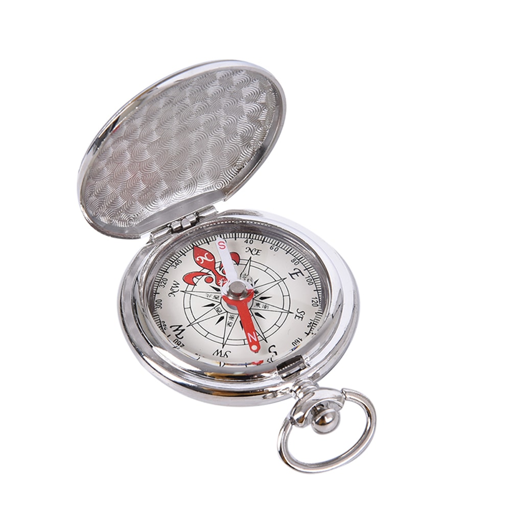 Premium Pocket Watch Compass Keychain Hiking Navigation Tool 4