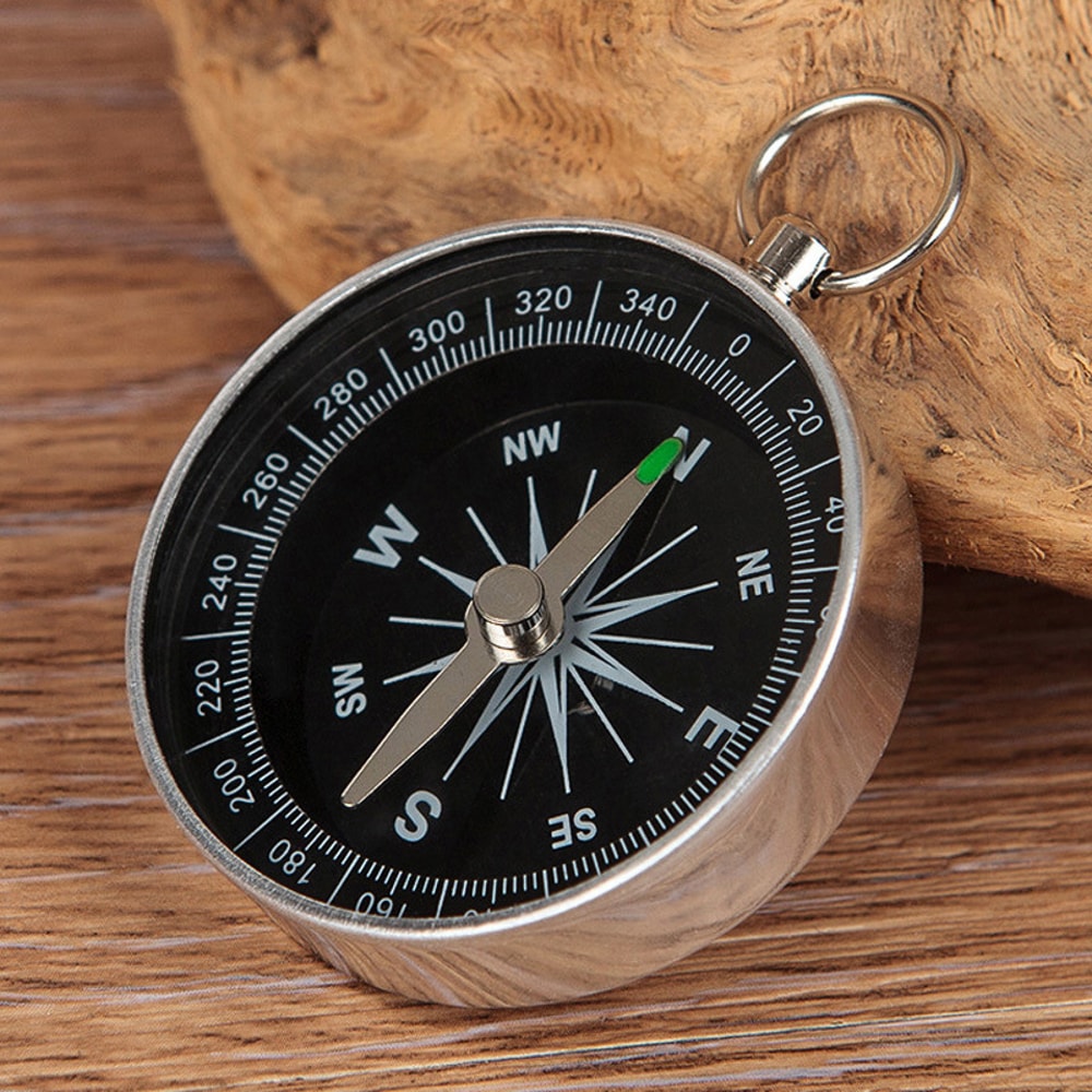Portable Outdoor Survival Compass Stainless Steel Trekking & Hiking Tool